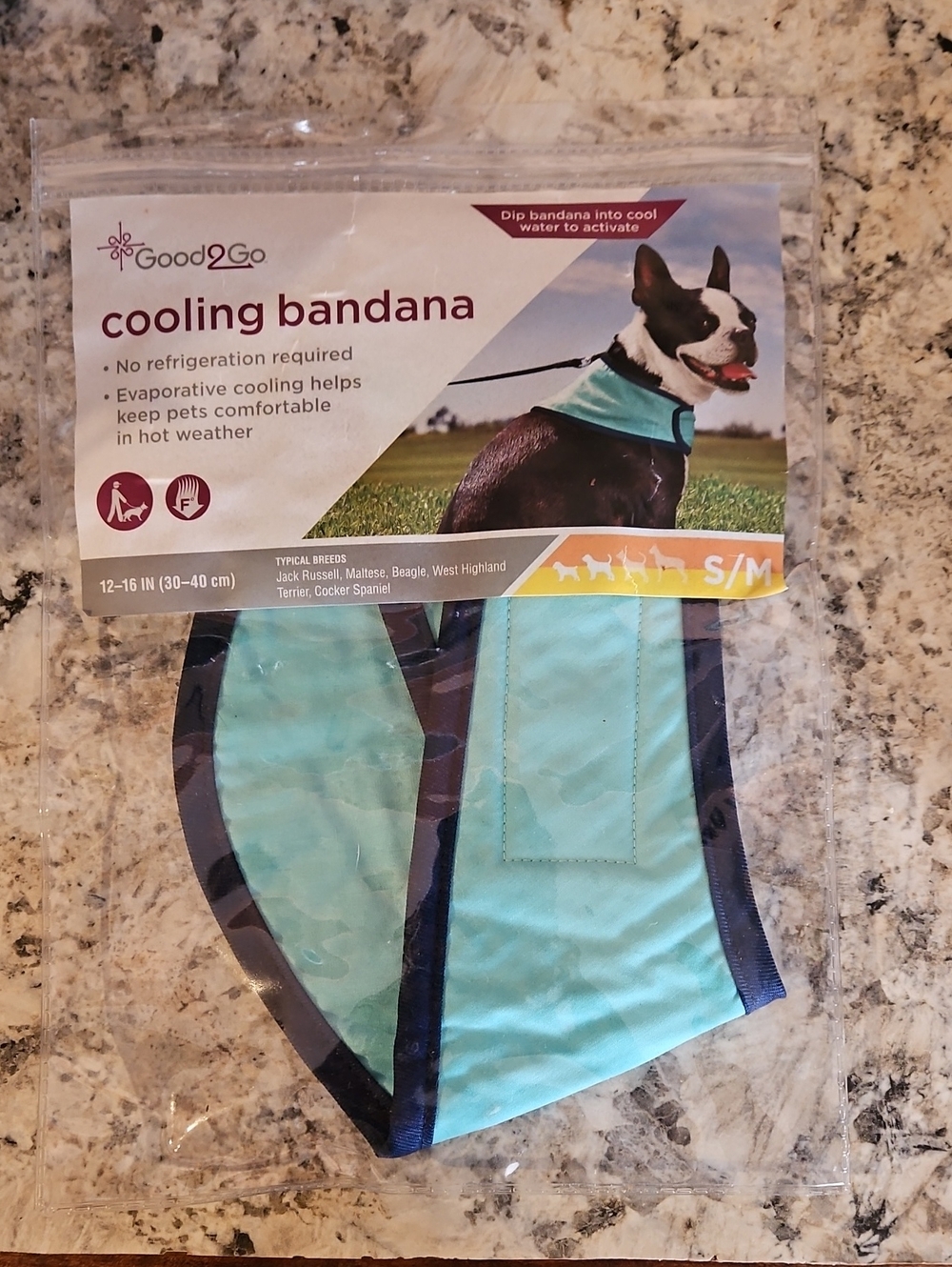 Good2Go Cooling Bandana - Teal with Navy Trim
